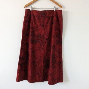 Unbranded Bohemian Red Paisley Print Skirt with Pockets Womens